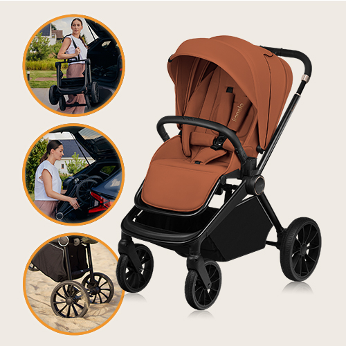 Lionelo Mika Plus 3w1 Brown Rust — Wózek wielofunkcyjny